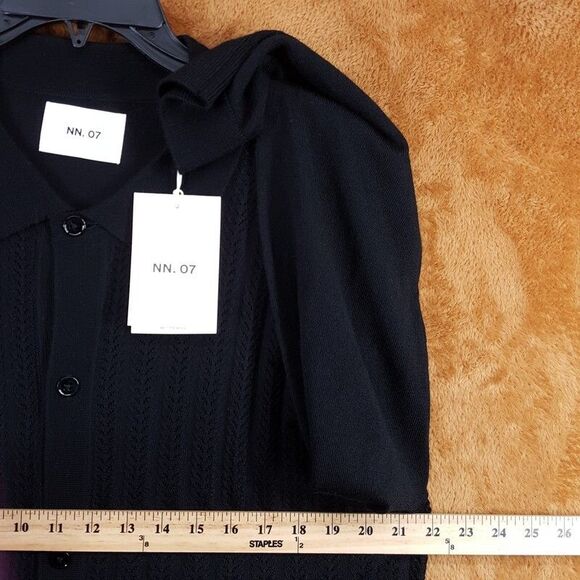NN07 Sweater Mens XL Black Button Up Cardigan Knit Wool Blend THOR POLO $245 - Picture 6 of 8